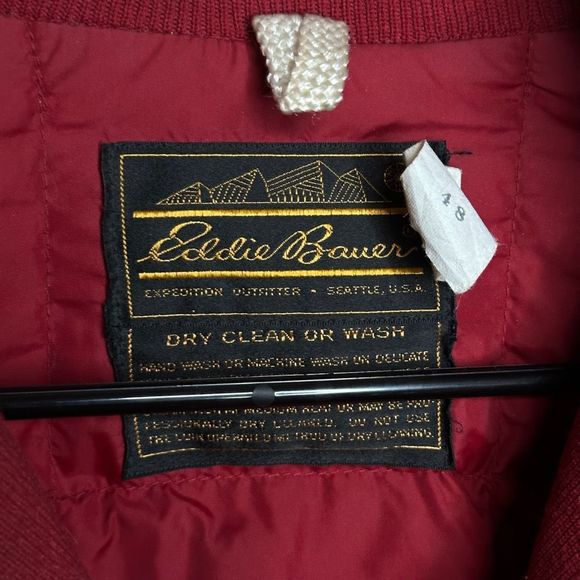 Vintage 80s Eddie Bauer 1/2 Zip Puffer Jacket Medium - Picture 5 of 5